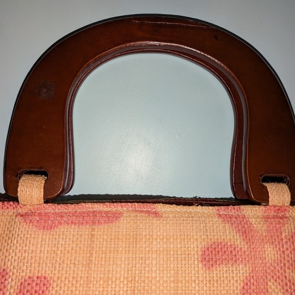 Ladies Woven Raffia Tropical Resort Straw Tote Bag - Blue Tropical - Picture 2 of 5